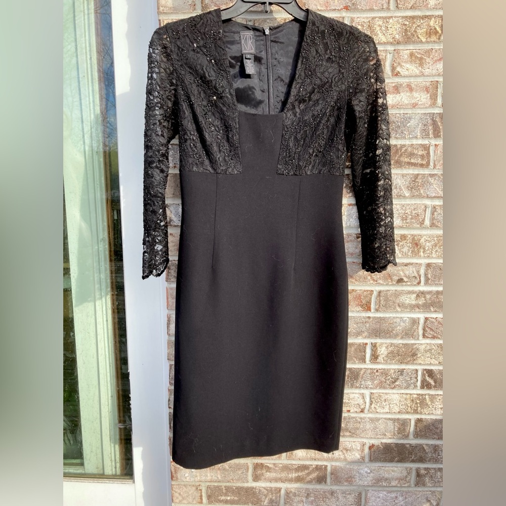 NWOTs Y2K Black Beaded KIR Formal Gothic Dress